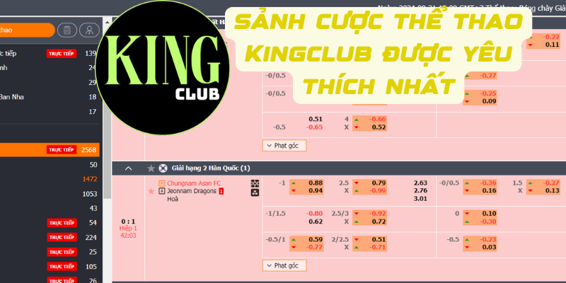 Sảnh cược thể thao Kingclub được yêu thích nhất